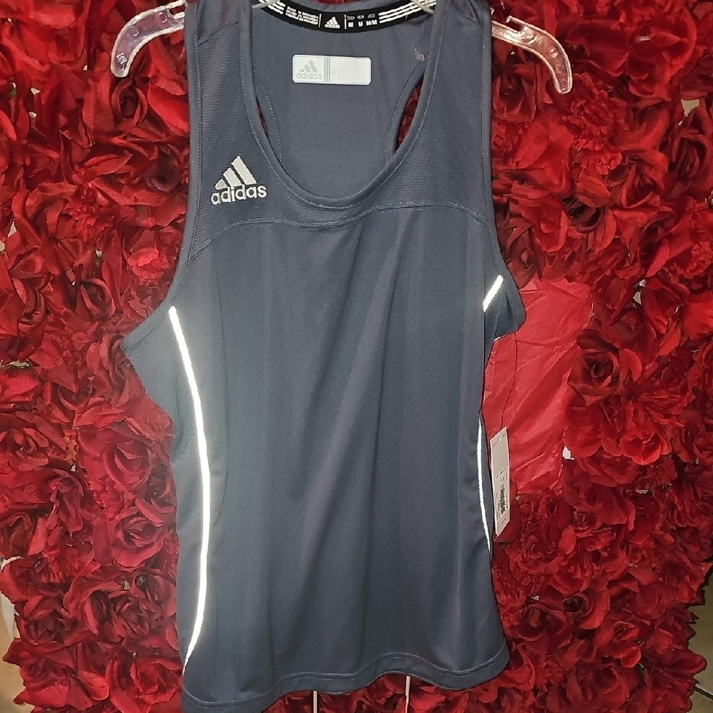 Adidas NWT Women's Dark Gray/White Performance Tank Size Medium